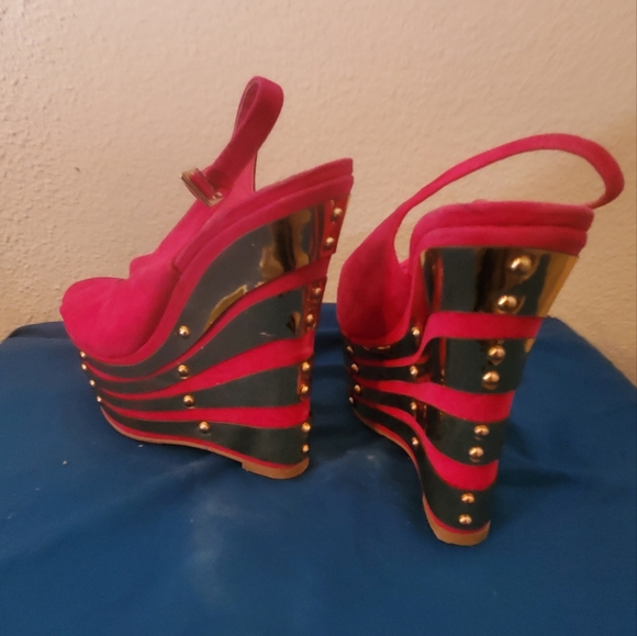Hot Pink wedges - Picture 3 of 4